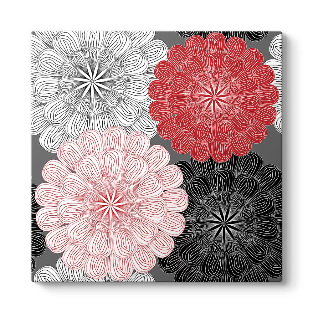 Vektörel Gerbera Çiçeği Tablosu - Model 3